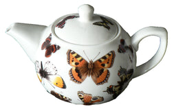 Butterfly pattern 2 cup porcelain teapot