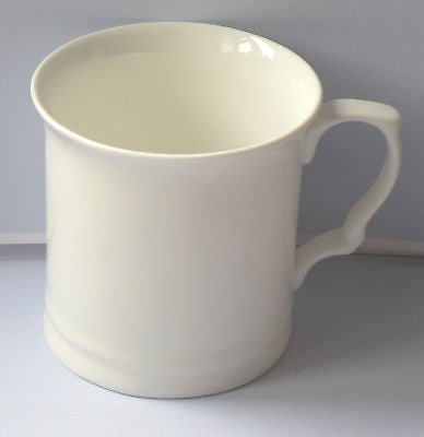 White fine bone china tankard large mug (P+P DISCOUNT OFFERED FOR 2+ MUGS)