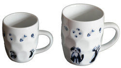 Cats design ceramic dimple tankard, pint or half pint mug,
