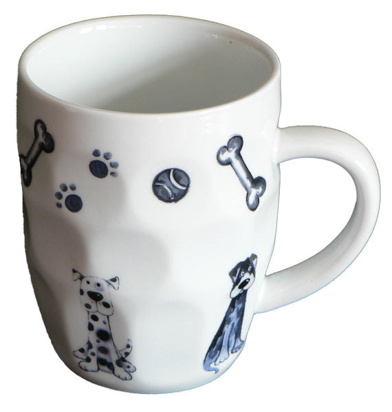 Dogs ceramic dimple tankard, pint mug,