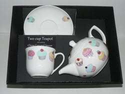 Cupcake 2 cup teapot,cup and saucer with gift boxed.