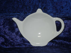 White porcelain Teapot shaped teabag tidy used teabag holder