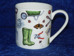 Gardening 1 pint bone china mug garden tools CHINTZ mug also personalised option