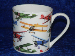Bi-plane aircraft 1 pint bone china mug - CHINTZ mug also personalised option
