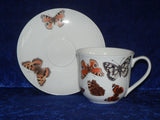 Bone china cup and saucer set with beautiful butterfly design