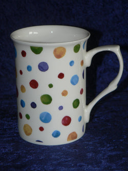 Spots bone china mug - shabby chic design like hand painted spots