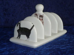 Cat design ceramic toast rack.
