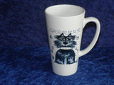Dogs design ceramic large latte mug 3/4pt capacity -Fun blue cartoon Dogs 3 dogs