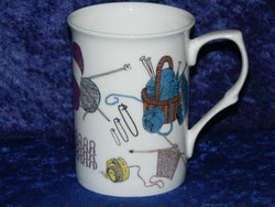 Knitting design bone china mug