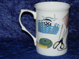 Knitting design bone china mug