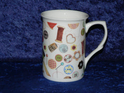 Sewing needlework design bone china mug