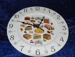 Cakes 11" large ceramic wall clock