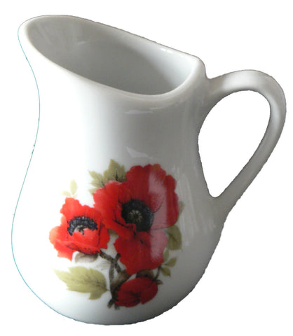 Poppy porcelain cream/milk jug - small 0.125 litres