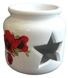 Poppy poppies Oil Burner gift boxed with yankee melt, tealights and instruction leaflet