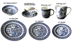 Churchill China blue willow pattern collection. Plates, mugs, dishes and other popular items