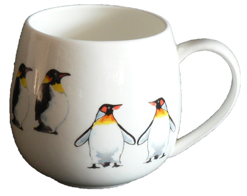 Penguin Bone china HUG a MUG rounded bone china mug decorated all round